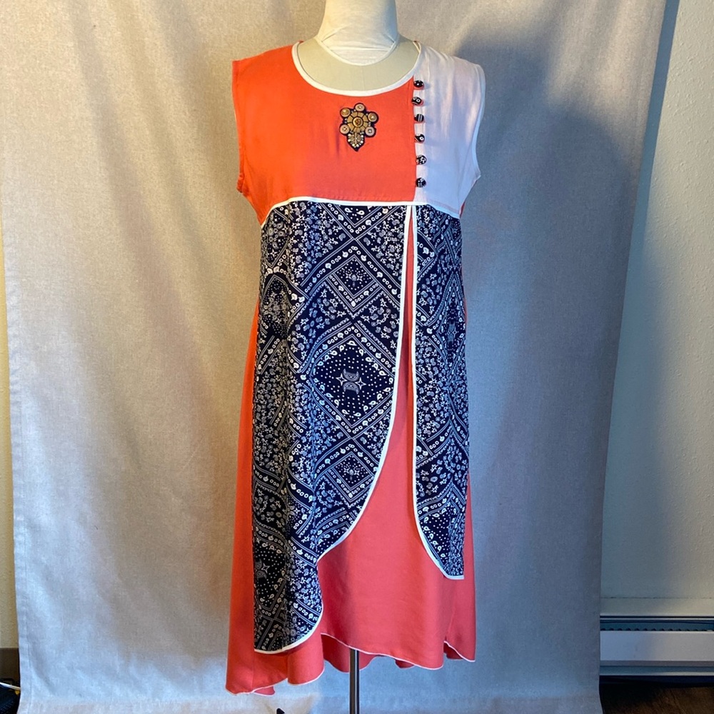 Zone Blue Western Outfit Women’s Dress. Size L New